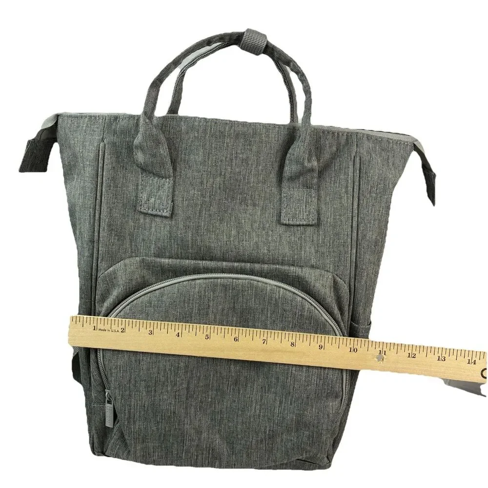 Enfamil Wonderbag Backpack Gray Nylon Insulated Travel Adjust Straps Diaper Bag